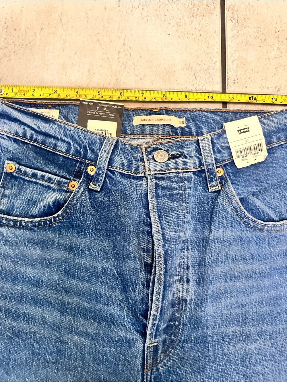 Levi’s RIBCAGE CROPPED BOOTCUT WOMEN'S JEANS High-Rise Straight Leg Women 30 - Picture 7 of 12